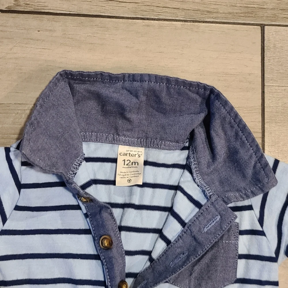 🍋‍🟩 Carters striped polo romper🌻